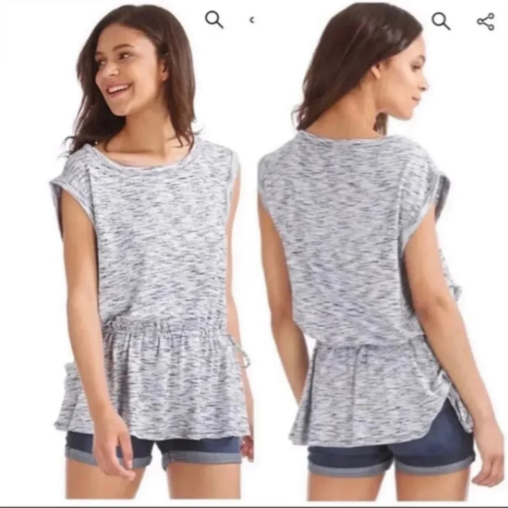 Gap sleeveless tie waist top marled size medium